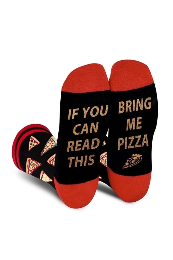 Funny Novelty Socks for Men Women Teenager Birthday Valentine Christmas Sock Gifts-IF YOU CAN READ THIS,BRING ME PIZZA