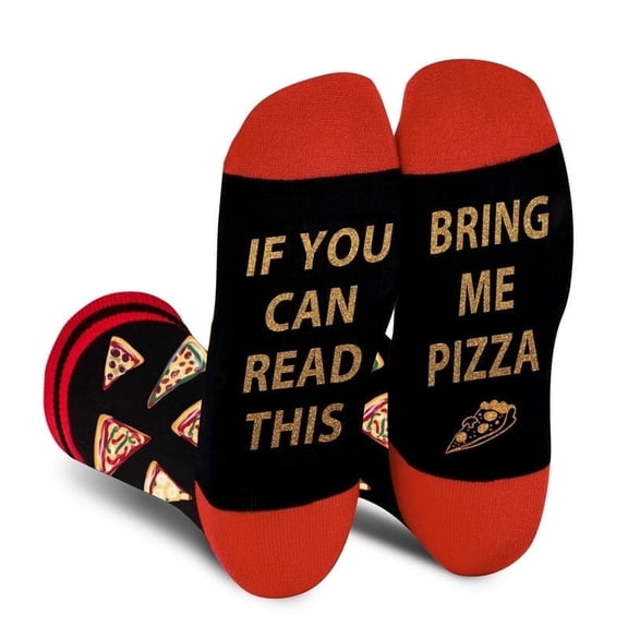 Funny Novelty Socks for Men Women Teenager Birthday Valentine Christmas Sock Gifts-IF YOU CAN READ THIS,BRING ME PIZZA
