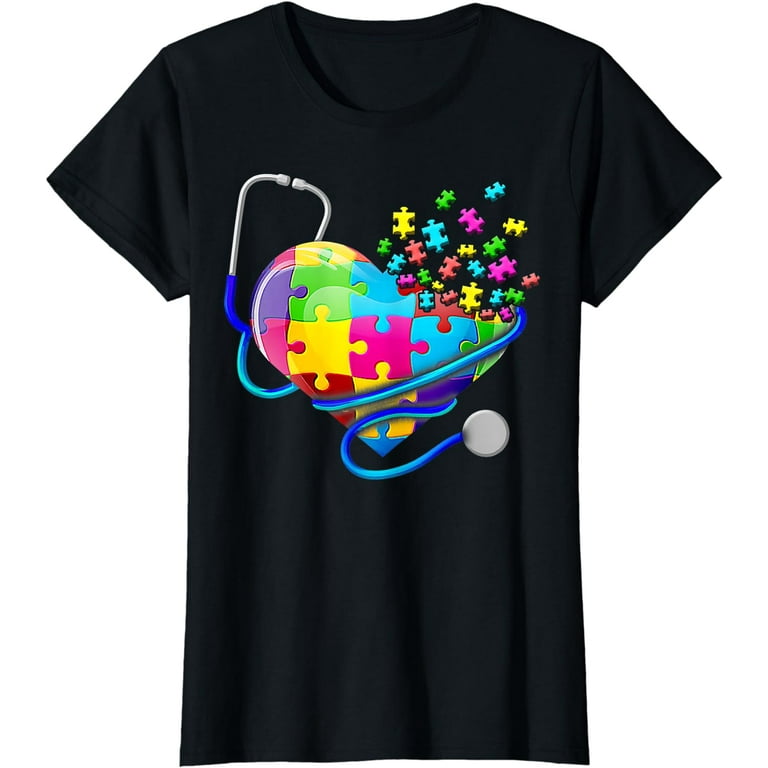 Funny Nurse Autism Puzzle Stethoscope Heart Tshirt Funny Nurse Autism Puzzle Stethoscope Heart Tshirt