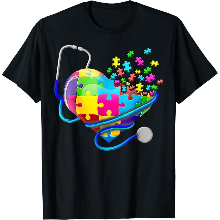 Funny Nurse Autism Puzzle Stethoscope Heart Tshirt Funny Nurse Autism Puzzle Stethoscope Heart Tshirt