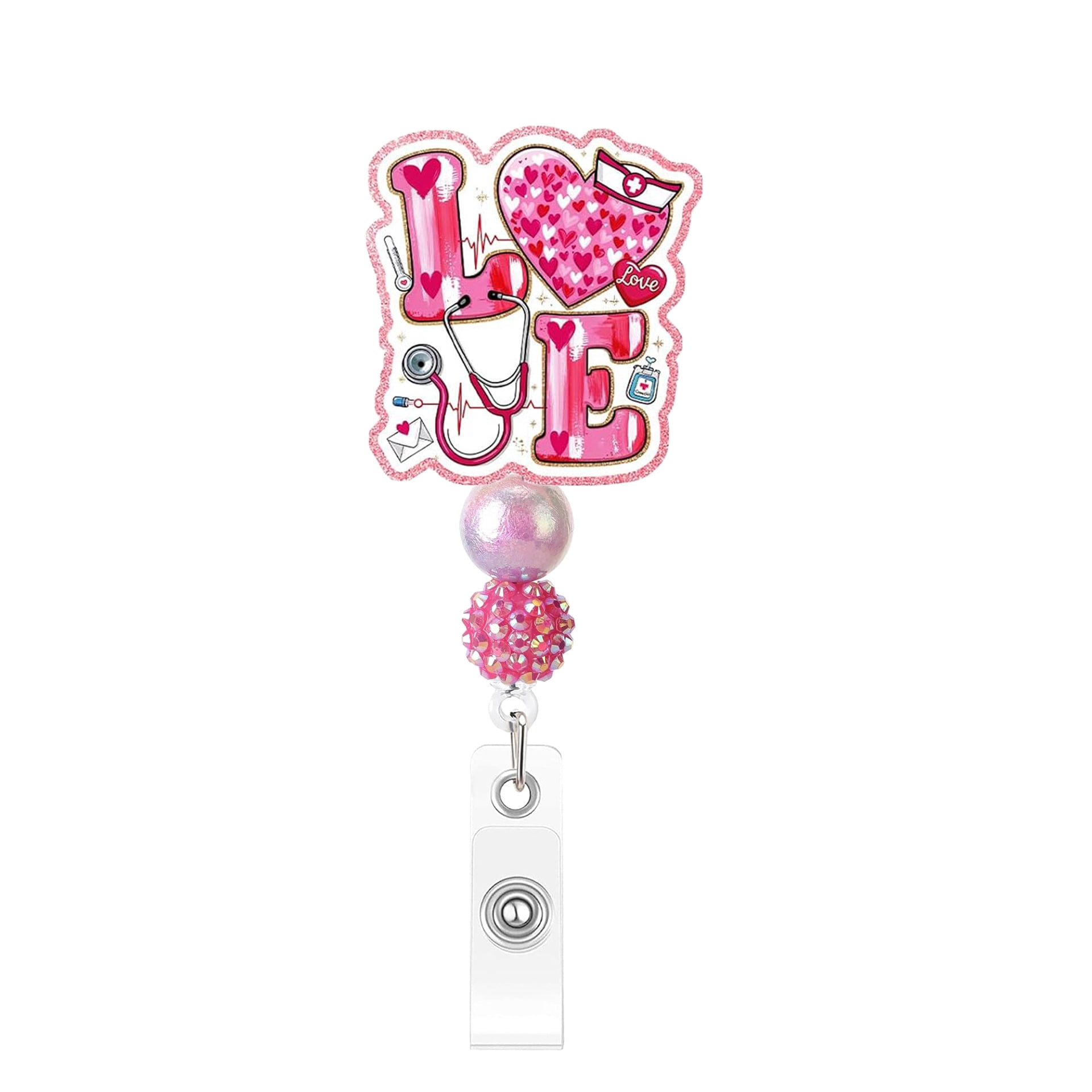 Fun Badge Reels For Pediatrics 6-Pack Cute Heart Nurse Badge Reels – Funny Retractable ID Holders With  Stethoscope Design For Medical Professionals Nursing Students Pediatric 