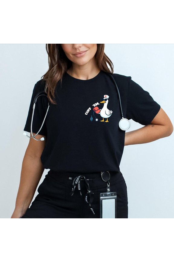 Funny Nurse Duck Goose RN Graphic Tee Medical Professional Shirt Tee