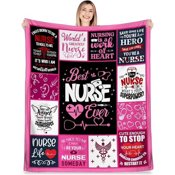 Funny Nurse Gifts for Women, Gifts for Nurse, Nurse Gift for Her, Nurse Week Gifts, Nurse Practitioner Gifts, Nurse Appreciation Gifts Ideas, Nurse Graduation Gifts, Nurse Blanket Gift 50"X60"