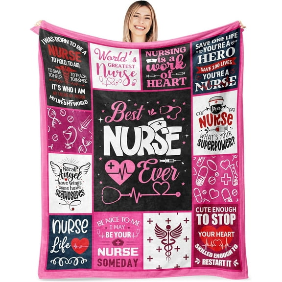 Funny Nurse Gifts for Women, Gifts for Nurse, Nurse Gift for Her, Nurse Week Gifts, Nurse Practitioner Gifts, Nurse Appreciation Gifts Ideas, Nurse Graduation Gifts, Nurse Blanket Gift 60"X50"