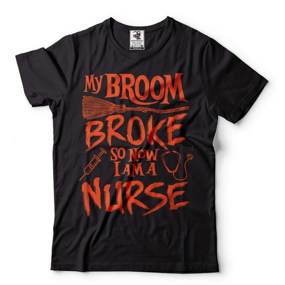 Funny Nurse Halloween Costume Halloween Gifts Nurse Shirt Nurse Costume Halloween Funny Saying Tee (Medium Black)
