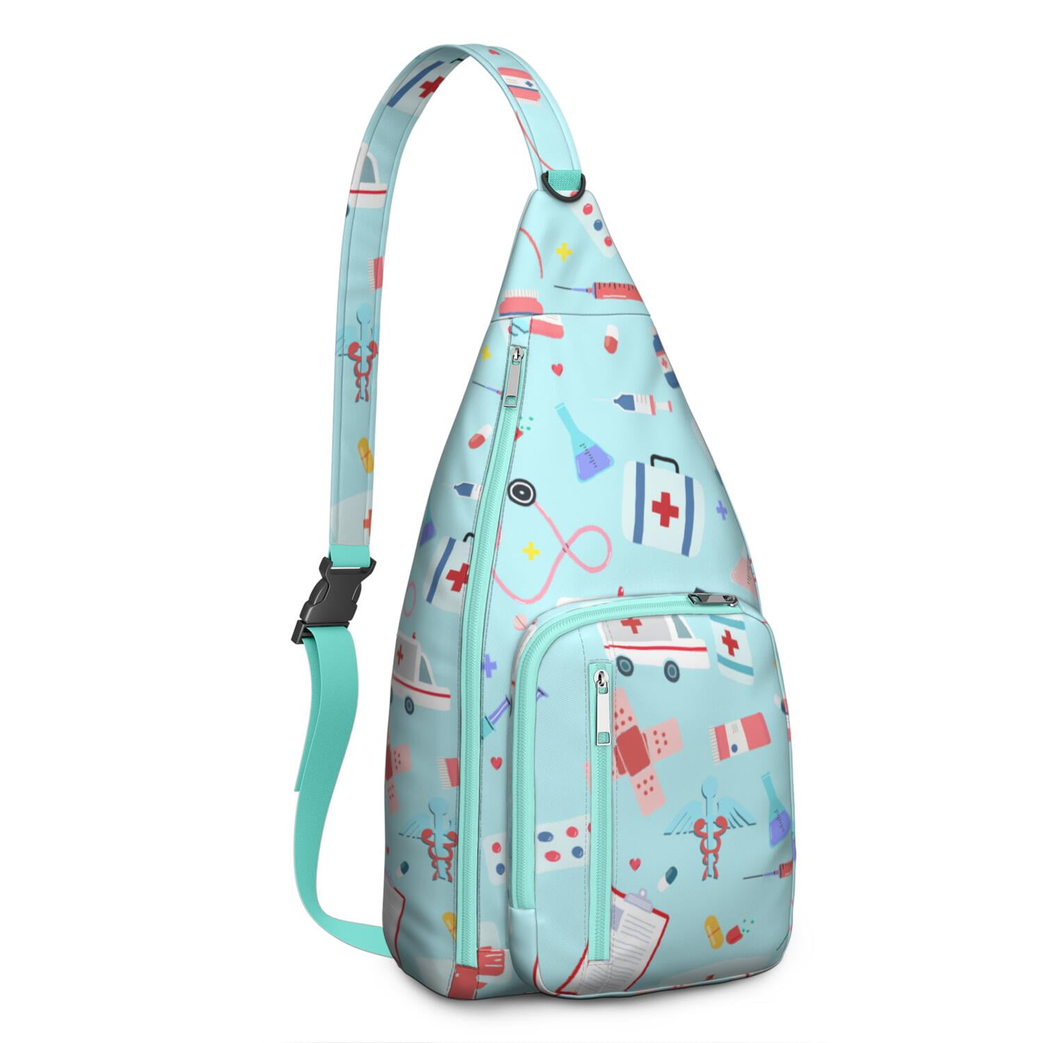 Funny Nurse Life Crossbody Sling Bag - Cute Nurse Aesthetic Waterproof Chest Pack, Lightweight Medical-Themed Shoulder Bag for Nursing Students & Healthcare Heroes (Saving Lives Every Day Design)