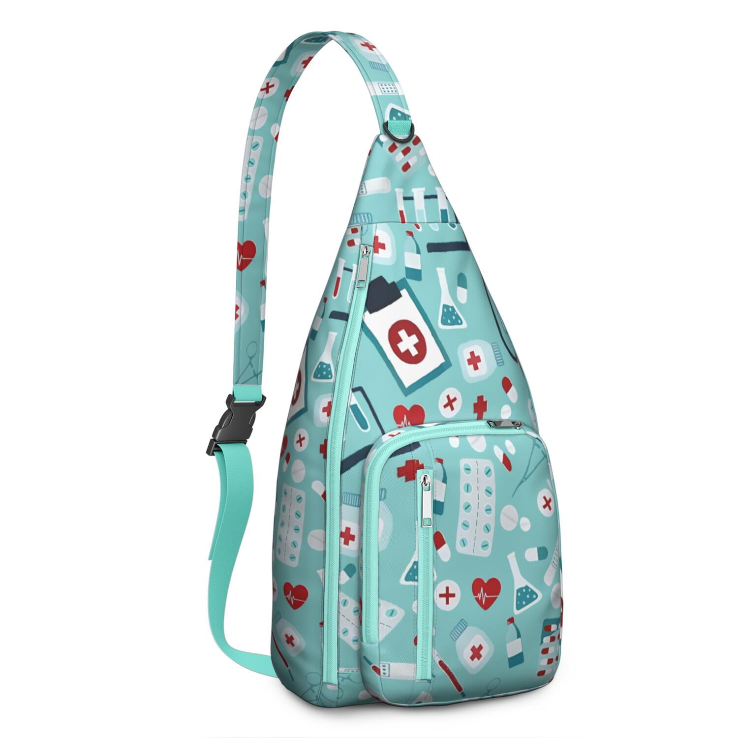 Funny Nurse Life Crossbody Sling Bag - Cute Nurse Aesthetic Waterproof Chest Pack, Lightweight Medical-Themed Shoulder Bag for Nursing Students & Healthcare Heroes (Saving Lives Every Day Design)