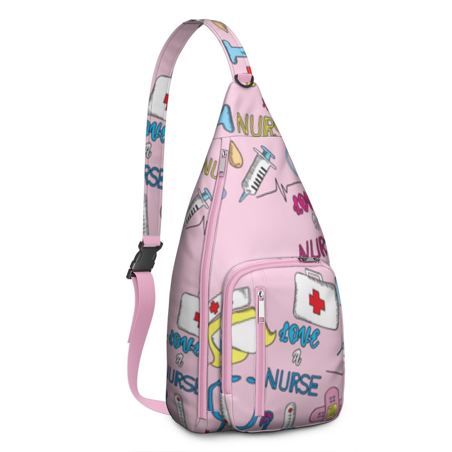 Funny Nurse Life Crossbody Sling Bag - Cute Nurse Aesthetic Waterproof Chest Pack, Lightweight Medical-Themed Shoulder Bag for Nursing Students & Healthcare Heroes (Saving Lives Every Day Design)