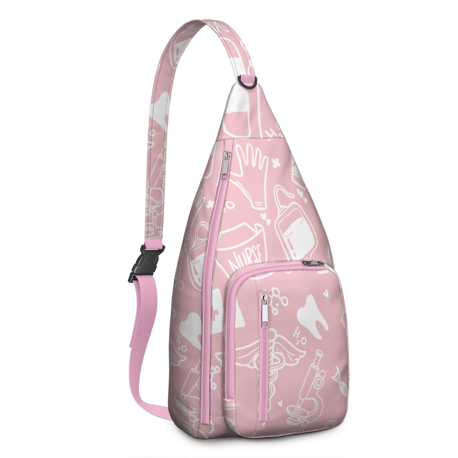 Funny Nurse Life Crossbody Sling Bag - Cute Nurse Aesthetic Waterproof Chest Pack, Lightweight Medical-Themed Shoulder Bag for Nursing Students & Healthcare Heroes (Saving Lives Every Day Design)
