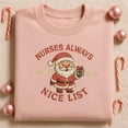 thumbnail image 1 of Funny Nurse Santa Embroidered Sweatshirt, Healthcare Hero Christmas Gift, Nurses Always On The Nice List, Cute Holiday Hoodie, 1 of 4