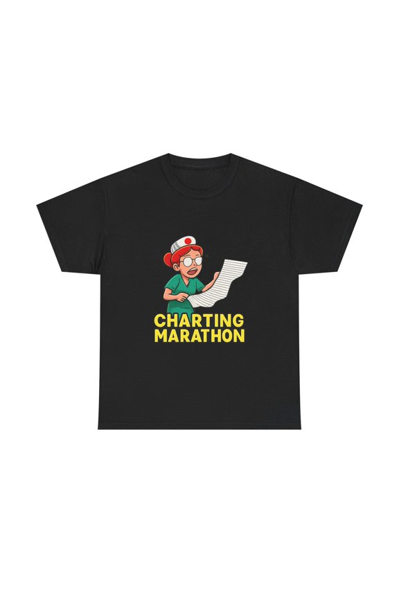Funny Nurse Shirt Charting Marathon RN Humor Graphic Tee Gift