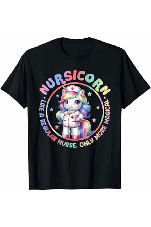 Funny Nursicorn Rainbow Cute Unicorn Nurse Nursing RN Women T-Shirt