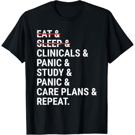 Funny Nursing School Student Nurse T-ShirtMen and women, Black T-shirt, size: Extra large