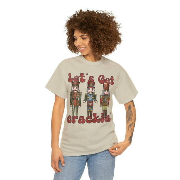 Funny Nutcracker Christmas T-shirt Women's Cute Holiday Shirt Sand Large