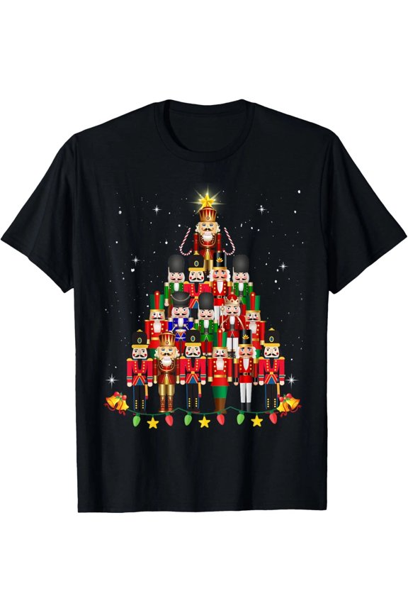 Funny Nutcracker Christmas Tree Holiday Graphic Holiday Unisex T-Shirt, S - 5XL