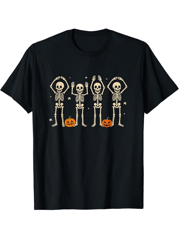 Funny O-H-I-O State Skeleton Ohio Halloween Vintage T-Shirt - Classic Pumpkin spice graphic tee Unisex 100% Cotton Crew Neck T-Shirt Breathable Casual Everyday Wear Affordable Graphic Soft Cheap t sh