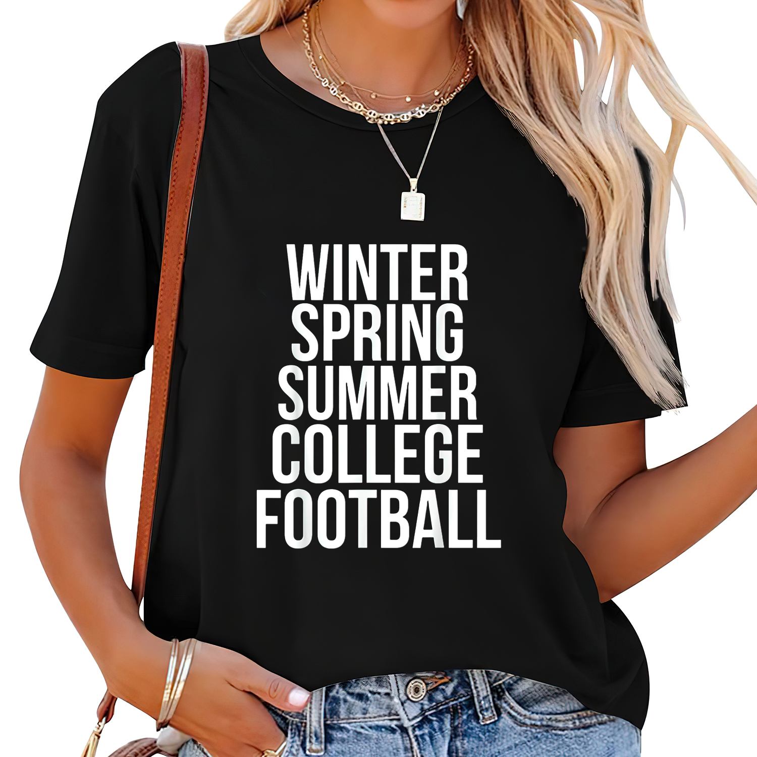 Funny Obsessed Saying Winter Spring Summer College Football Women's