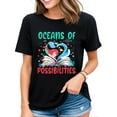 thumbnail image 1 of Funny Ocean Mermaid Summer Reading Possibilities Librarian Womens T-Shirt Black 2X-Large, 1 of 4