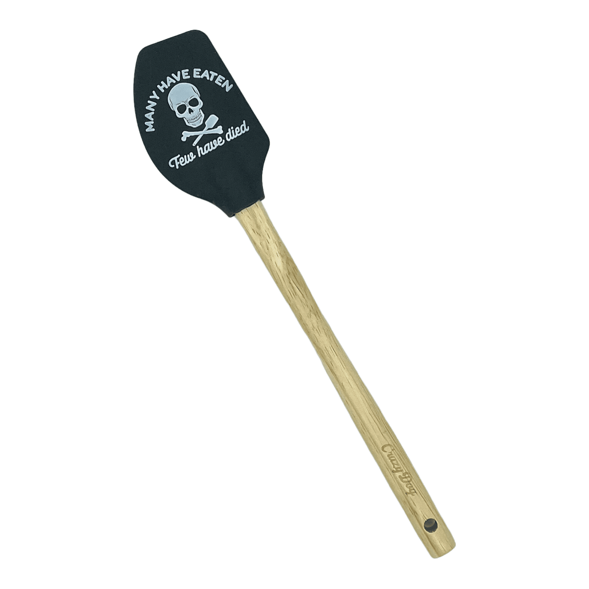 Funny Black Silicone Spatula with Wooden Handle