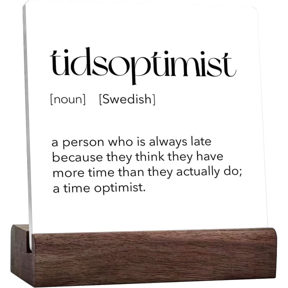 Funny Office Ceramic Table Sign,Sarcastic Office Signs,Humorous Office Signs,Office Decorations For Work Desk,Tidsoptimist Definition Sign Desk Decor