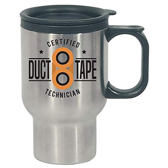 Funny Office - Certified Duct Tape Technician - Career Work Humor - Stainless Steel Travel Mug