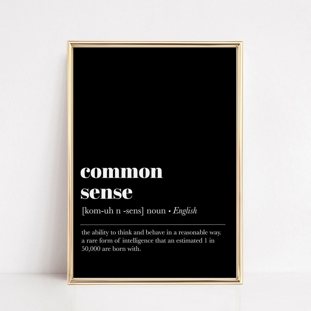 Funny Office Decor, Common Sense Definition Print, Funny Home Office ...
