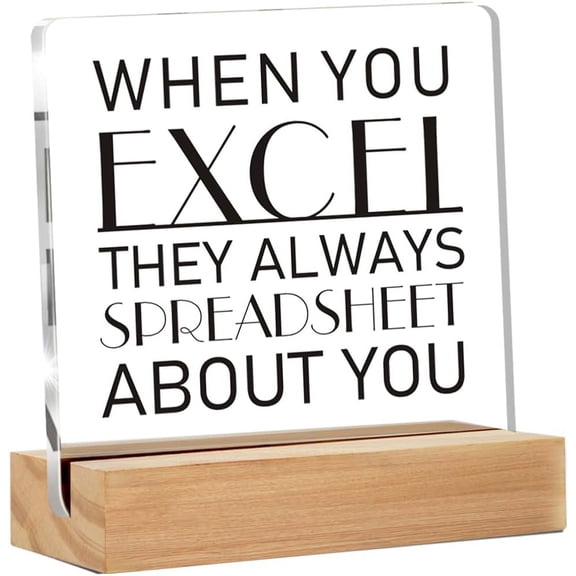Funny Office Decor,When You Excel They Always Spreadsheet Sign,Accountant Office Desk Signs with Sayings Desk Decoration Home Office Desk Shelf Decor Sign(4x4 Inch)