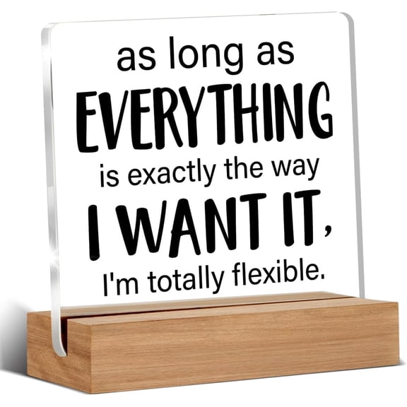 Funny Office Gift Humor Gifts for Coworker Colleague Leader Boss Office Clear Desk Decorative Sign Acrylic Sign With Wooden Stand for Desk Table Shelf 4x4 Inch