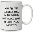 thumbnail image 1 of Funny Office Sayings You Are Luckiest Boss In The World We Would Love To Have Us As Employees Coffee Mug Ceramic Cup (11oz),Double Side Printed,Funny Boss Sayings Mug Gifts For Male Lady Boss, 1 of 5
