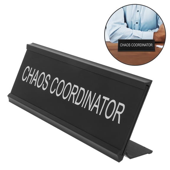 FRCOLOR chaos coordinator desk sign Aluminium Alloy Name Plate for Professionals Office Use 1Set