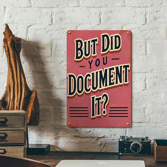 Funny Office Wall Decor Retro Metal Tin Sign for Workspaces, Offices, or Home Decor, 8x6 Inches, Nice Gift for Coworkers, Programmers, and Engineers