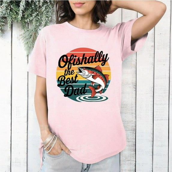 Funny Ofishally The Best Dad Retro Fishing Fathers Day Unisex T-Shirt