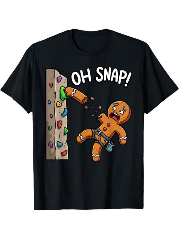 Funny Oh Snap Gingerbread Man Climbing Meme Christmas T-Shirt