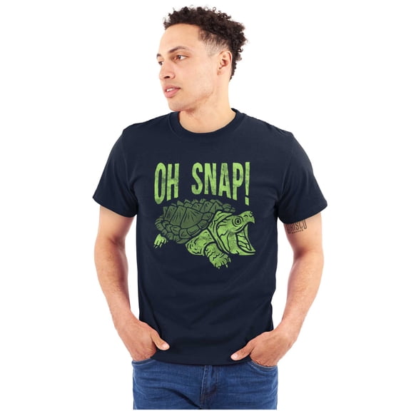 Funny Oh Snap Turtle Animal Pun Plus Size Crewneck Graphic Tee Shirt Brisco Brands 2X