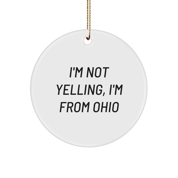 Funny Ohio Circle Ornament Gifts from Friends and Family for Ohio Residents Home Decor