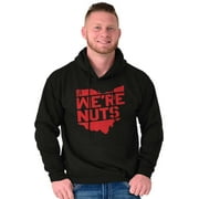 Funny Ohio OH Were Nuts State Shape Unisex Plus Fleece Graphic Hoodie Brisco Brands 2X