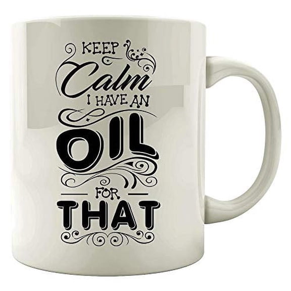 Funny Oil 11 oz Coffee Mug - Essential Scent Humor White Ceramic Gift