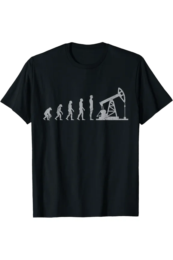 Funny Oilfield Worker Pumpjack Evolution Drilling Oil Rig T-Shirt