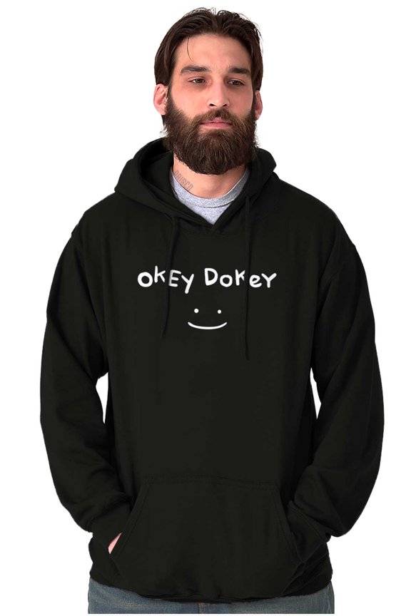 Funny Okey Dokey Happy Face Joke Hoodie Sweatshirt Women Men Brisco Brands L