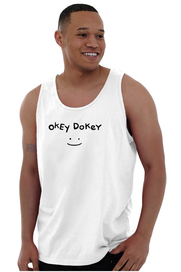 Funny Okey Dokey Happy Face Joke Tank Top T Shirts Men Women Brisco Brands S