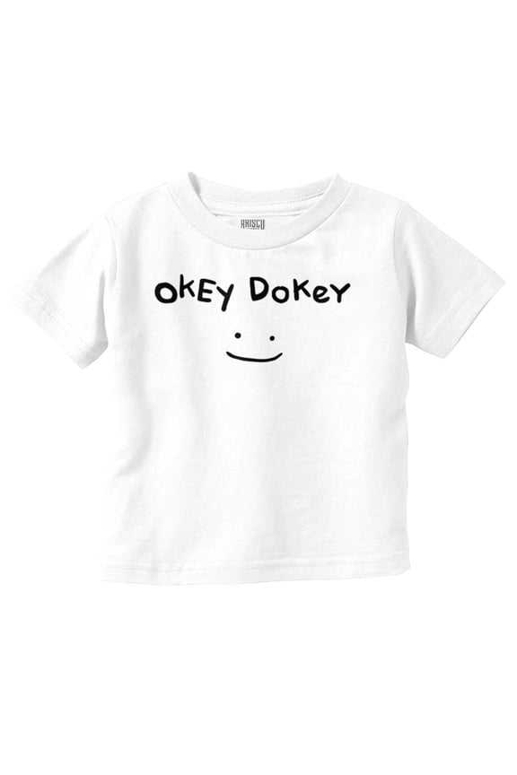 Funny Okey Dokey Happy Face Joke Toddler Boy Girl T Shirt Infant Toddler Brisco Brands 6M