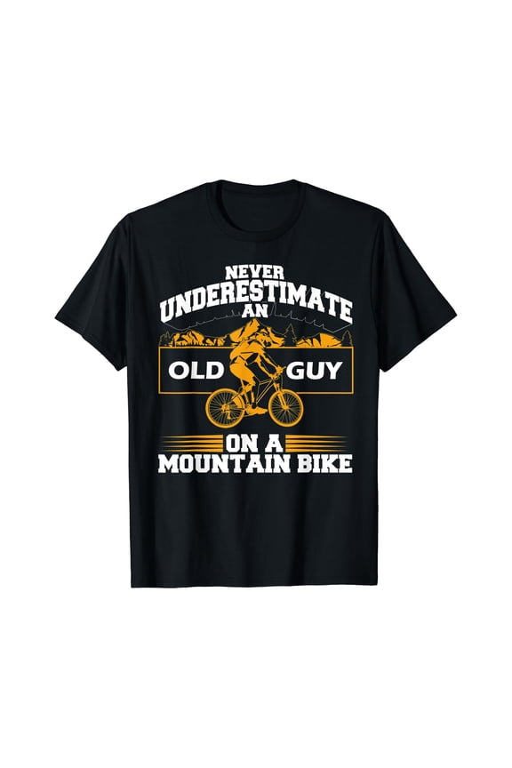 Funny Old Biker Mountain Bike Gift | Cute Bicycle Riders Men T-Shirt