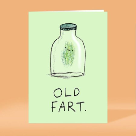 Funny Old Fart Card – Hilarious Greeting Card for Aging Friends & Family – Blank Inside, Envelope Included – Perfect for Birthdays, Retirement, and More