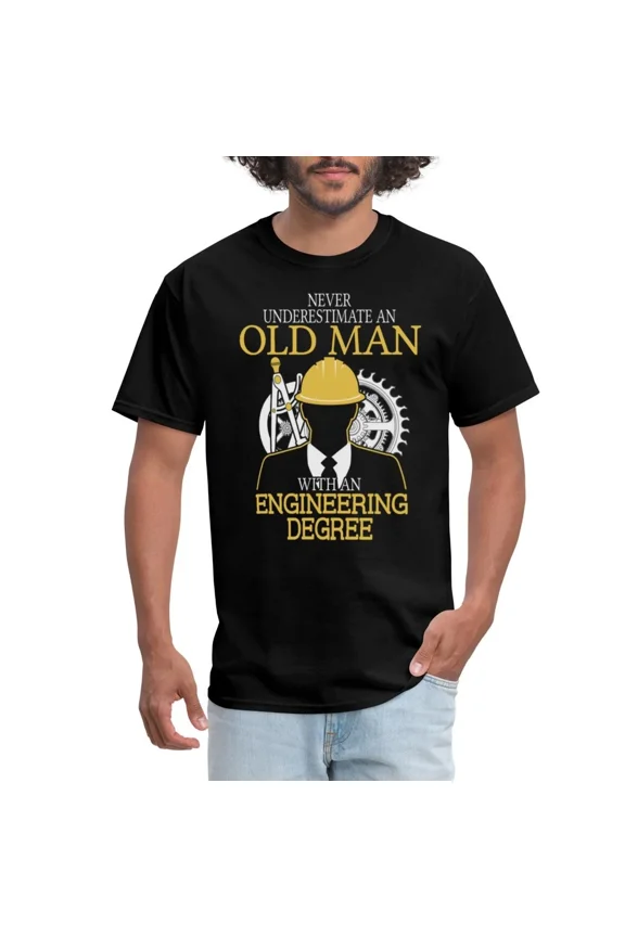 Funny Old Man Engineering Degree Smart Humor Gift Apparel Unisex T-Shirt, up to size 5XL