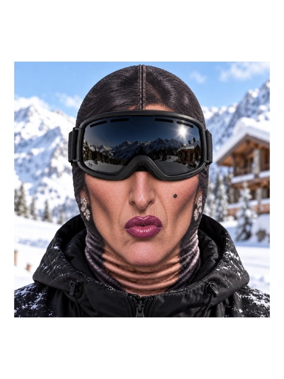 Funny Old Man Ski Headgear Print Winter Face Ski Mask, Realistic Winter Balaclava - Hilarious Winter Party Gear for Outdoor.W