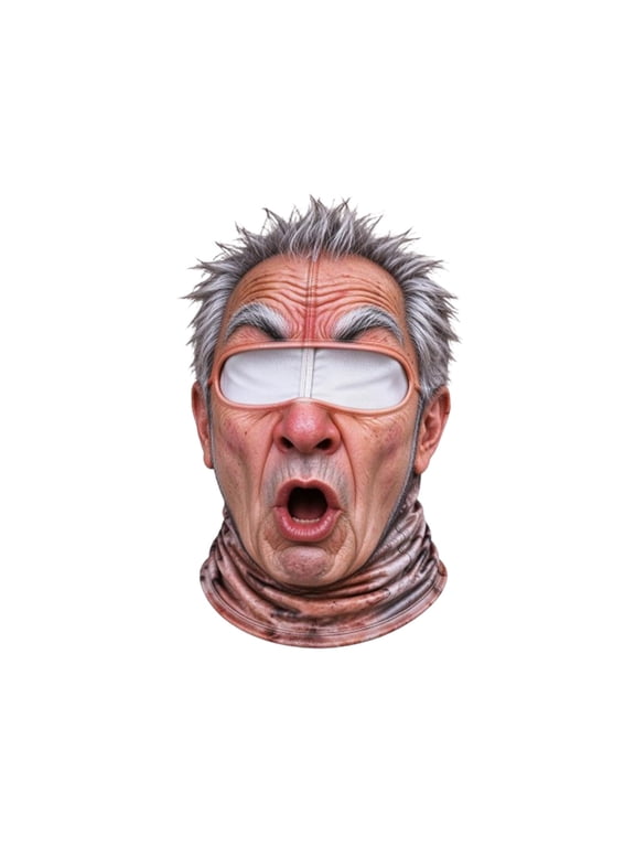 Funny Old Man Ski Mask Realistic Face Balaclava 3D Full Face Print Winter with Neck Coverage, Novelty Winter Face Cover for Skiing Snowboarding Outdoor Parties and Funny Gifts