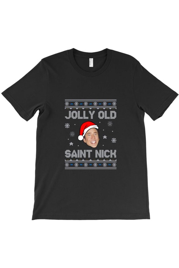 Funny Old Saint Nick Cage Meme St. Nick Claus Christmas Holiday Graphic H46362 Unisex T-Shirt, Up to 5XL Available