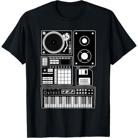 Funny Old School Hip Hop Rapper Beat Maker Rap Music T-Shirt men and women can wear, black, white, gifts