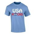 thumbnail image 1 of Funny Olympic Curling Pun USA Rocks Graphic Short Sleeve T-shirt-Carolina-Medium, 1 of 4