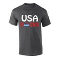 thumbnail image 1 of Funny Olympic Curling Pun USA Rocks Graphic Short Sleeve T-shirt-Heather Grey-XL, 1 of 4